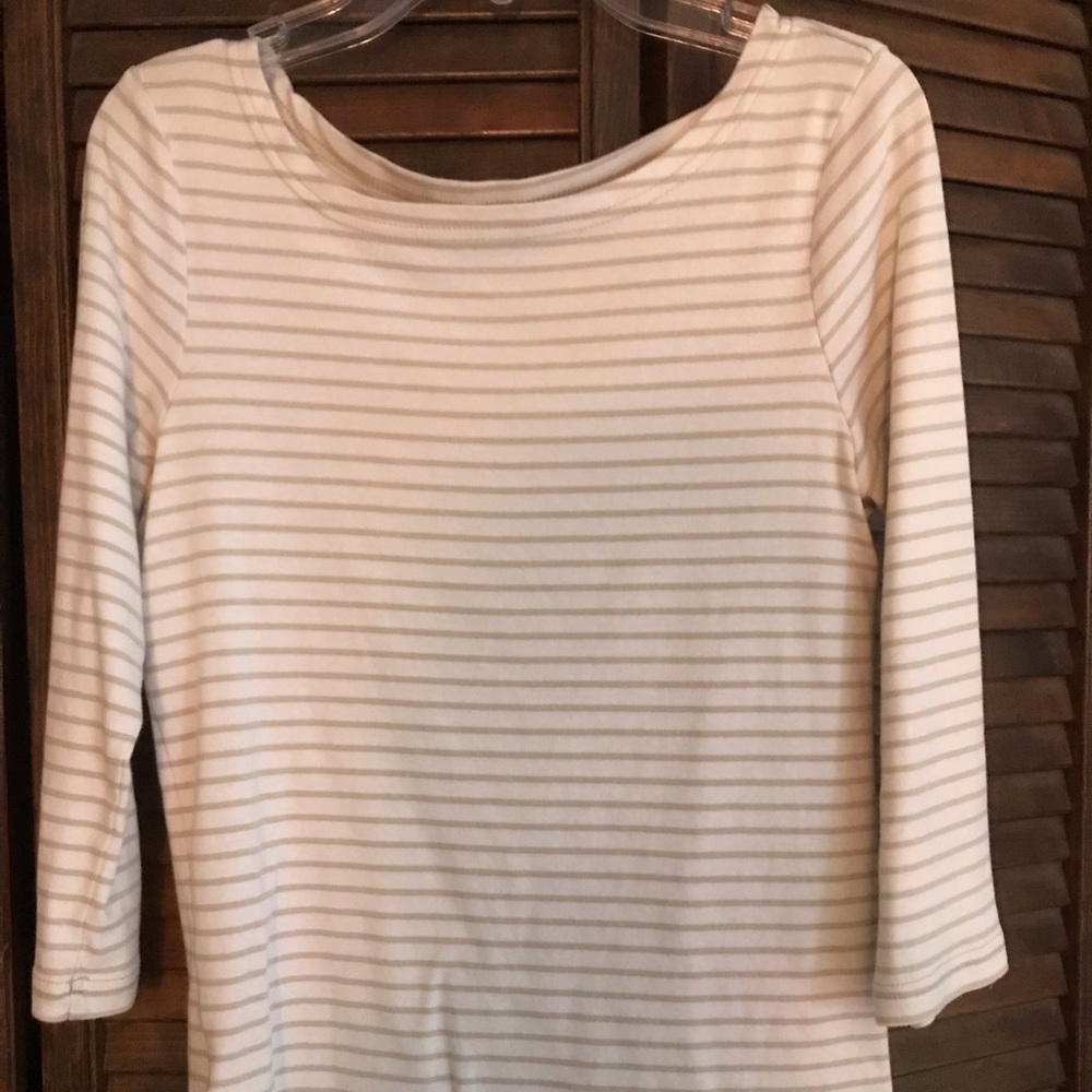 Eddie Bauer 3/4 Sleeve Stripped Shirt